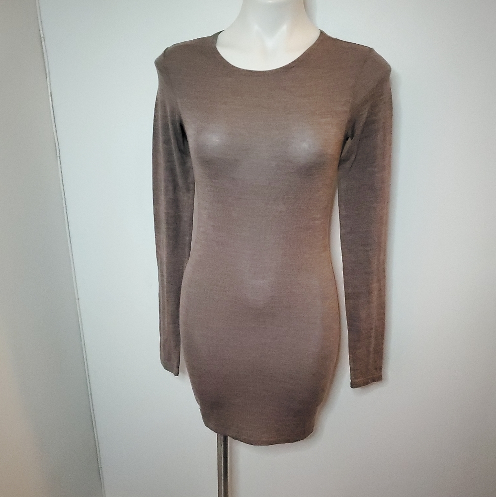 Riller & Fount Long Sleeve Knit Brown Dress S